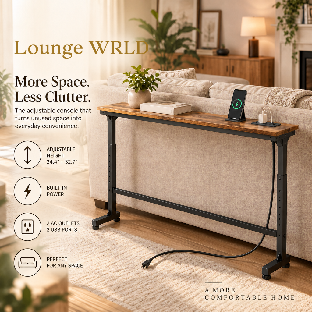 Lounge WRLD console table: more space, less clutter
